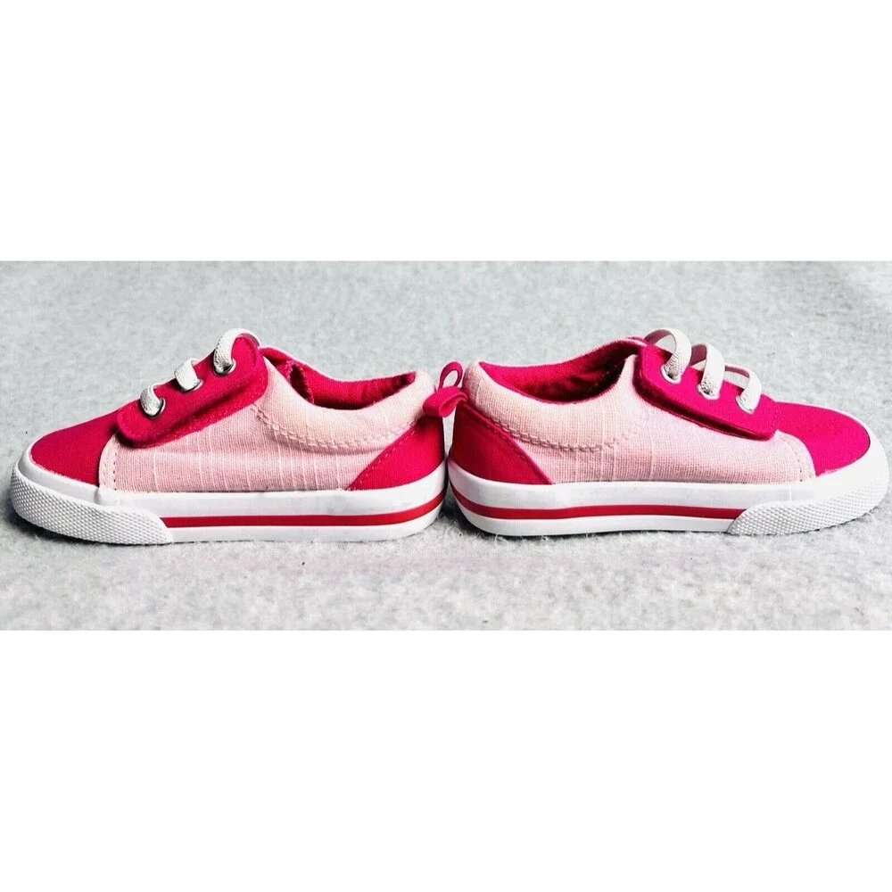 Wonder Nation Girls 5 Toddler Pink Canvas Lace Up Sneakers Casual Play Shoes